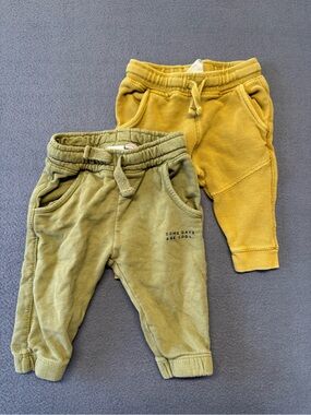 Zara Baby Olive and Mustard Jogger Pants - Comfortable Everyday Bottoms